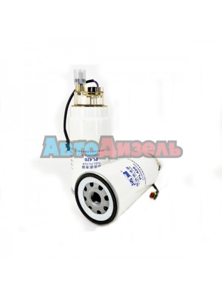 Фильтр топливный PL420/612600081335 с подогревом (плоская фишка) белый JIESHI