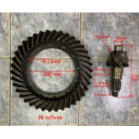 Шестерня коническая пара редуктор заднего моста мелкий шлиц 16шт Z=7/38 Вилочный погрузчик DALIAN CPCD50